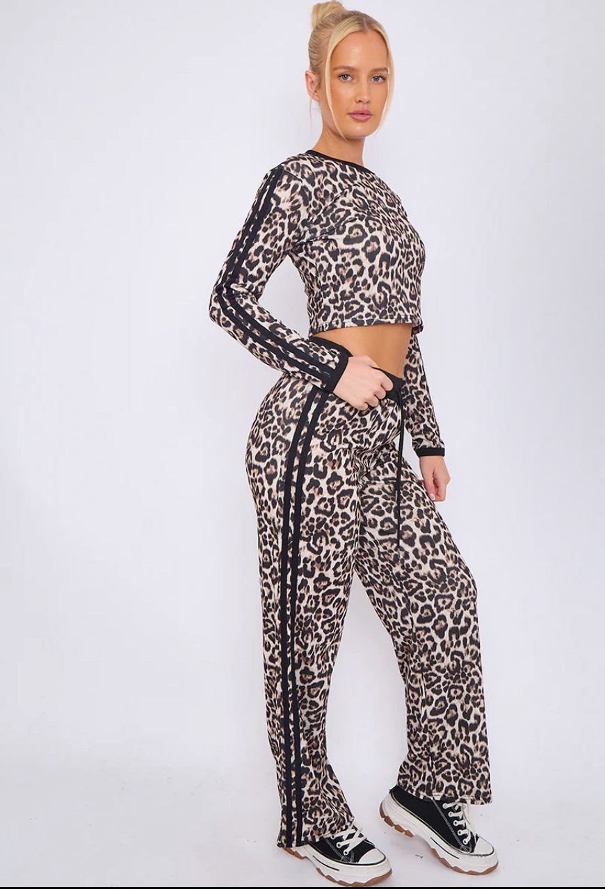 Leopard print stripe co ord