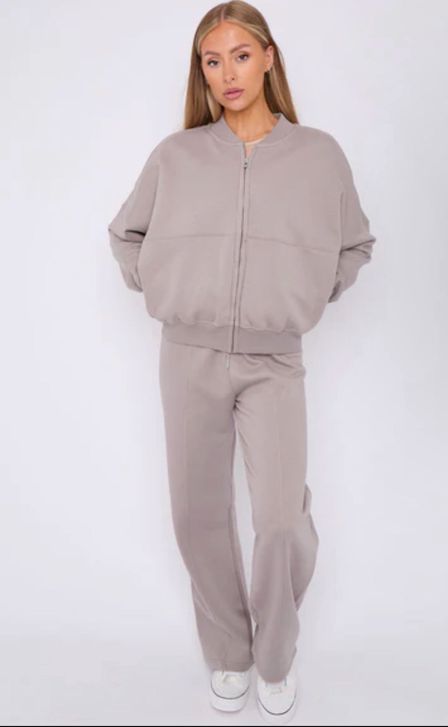 Dove grey bomber tracksuit
