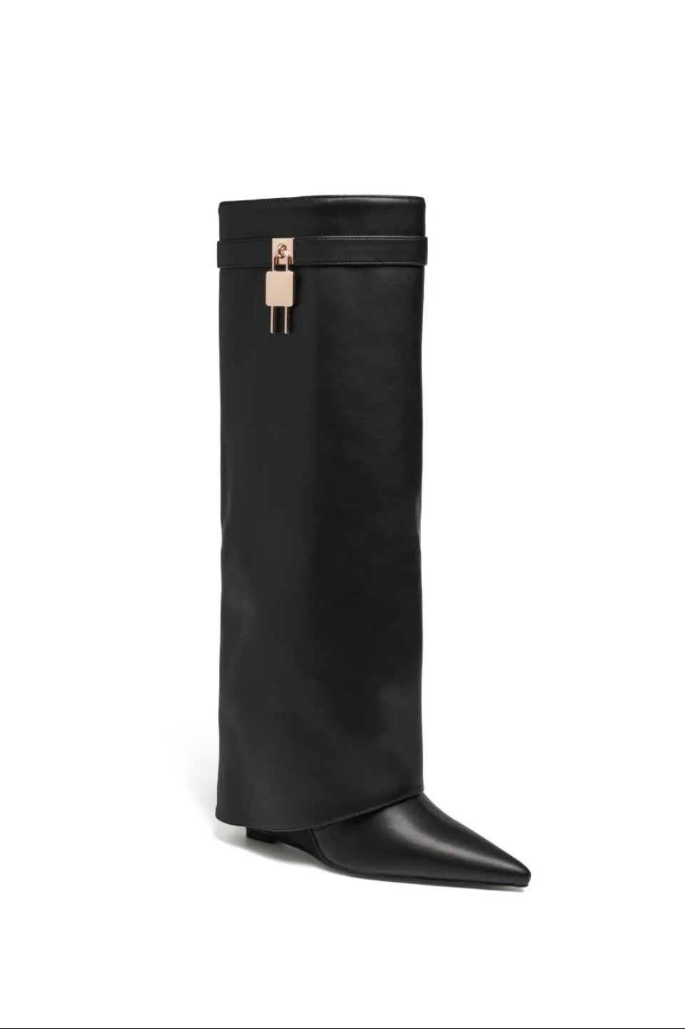 Black fold over boots