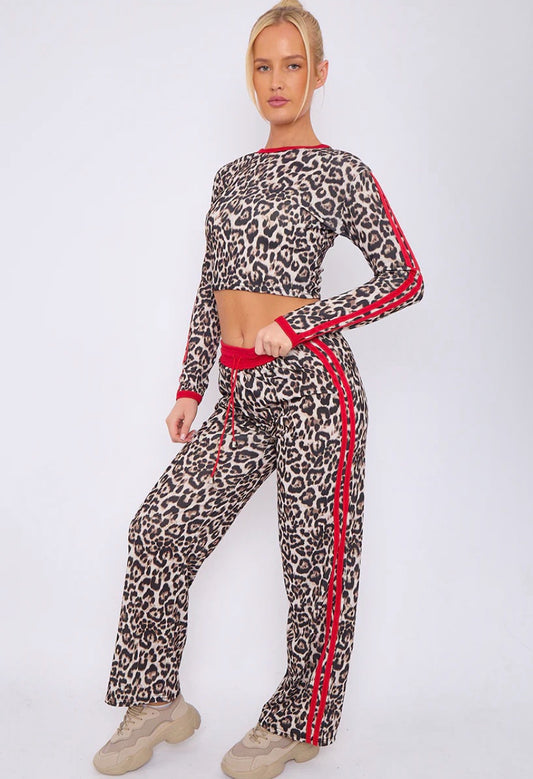Leopard print stripe co ord