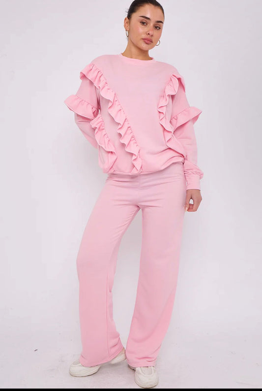 Pink frill tracksuit