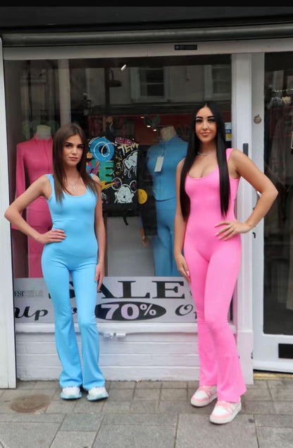 Flare leg jumpsuit